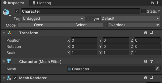 Transform initial d'un modèle 3D dans Unity 3D