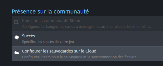 Configuration dans Steamworks