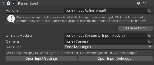 Composant player input
